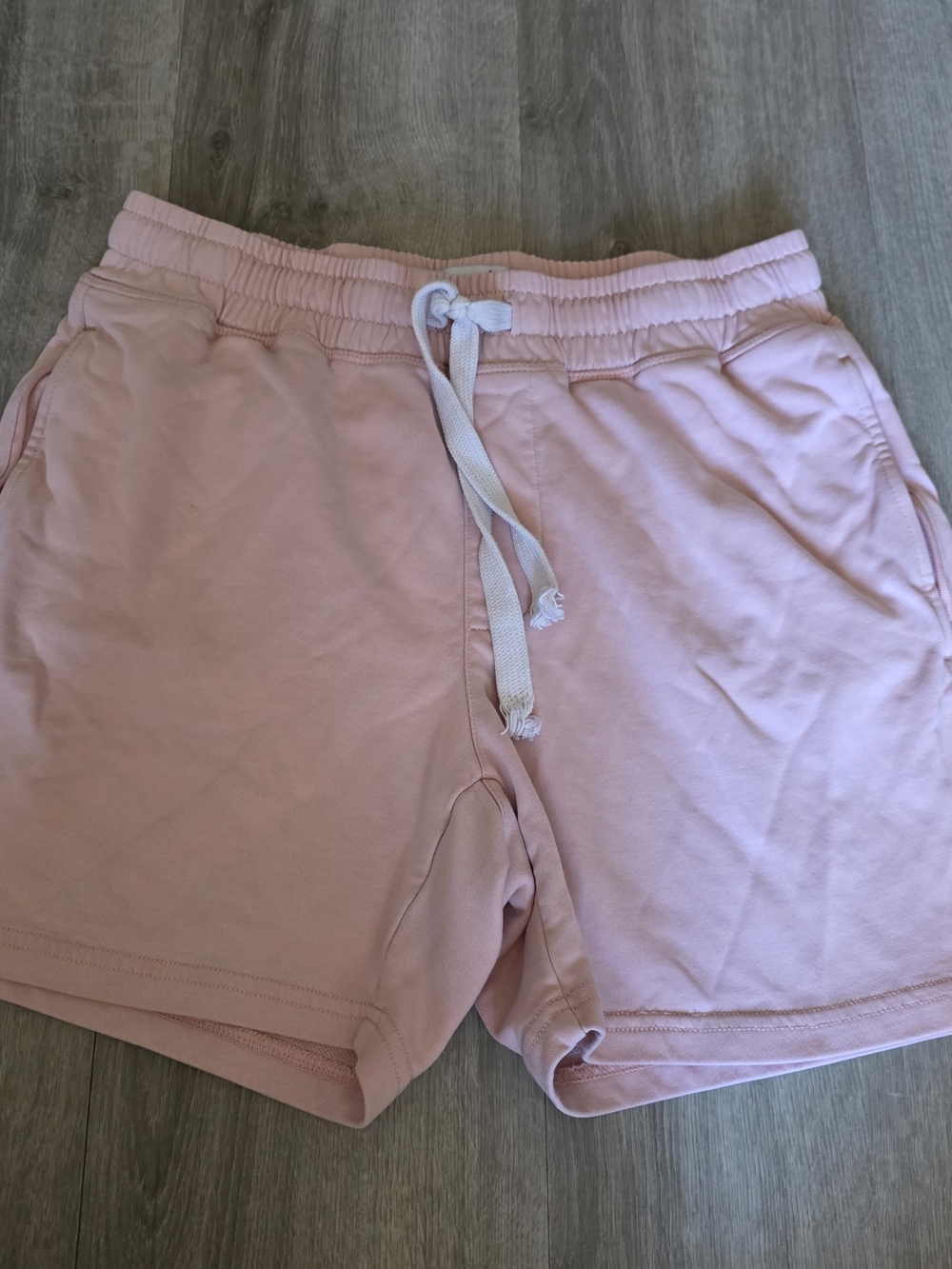 Men's Light Pink Drawstring Athletic Shorts